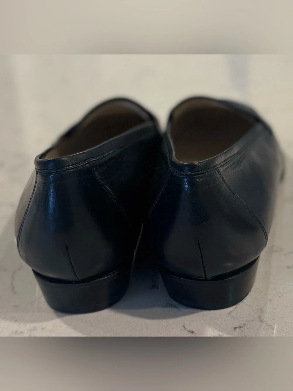 NWOB Vintage GALO Italy Black Leather Loafers Shoes Slip-on Size 41